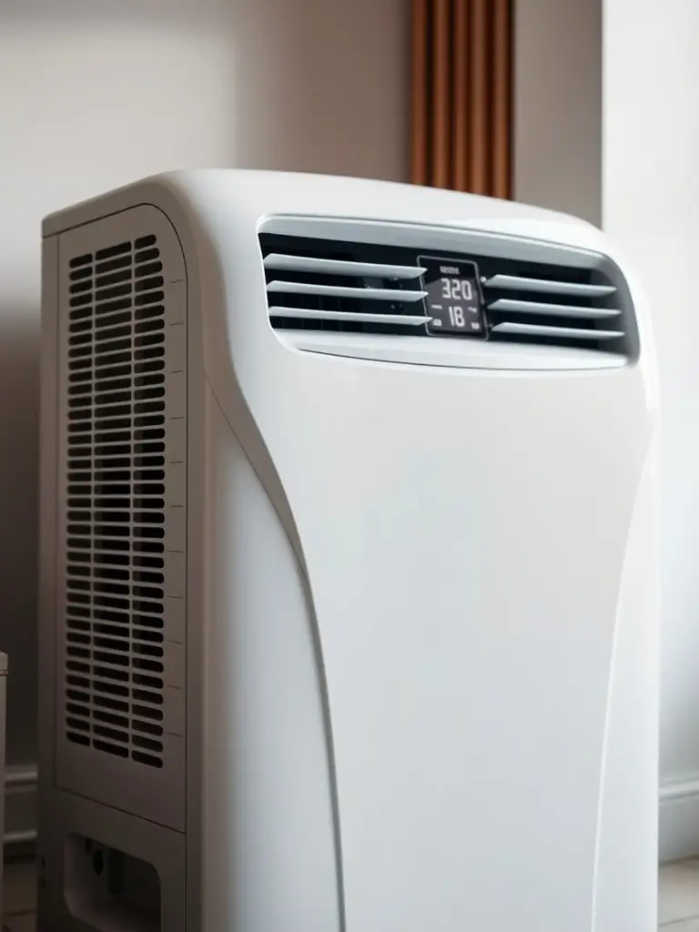 A close-up shot of the ClimaLift 12000 BTU Window Air Conditioner, highlighting its sleek design and digital display, emphasizing its modern aesthetic and user-friendly interface.